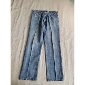 Cinch Mens 35x32 Jeans Straight Mid Rise Distressed Medium Blue Cotton Logo